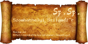 Szombathelyi Szilamér névjegykártya